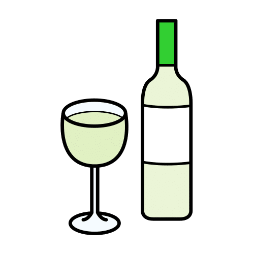 Pictograma de vino blanco para niños con autismo y TEA