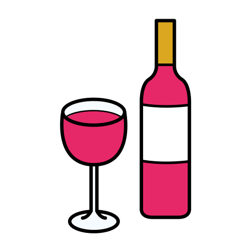 Pictograma de vino rosado para niños con autismo y TEA