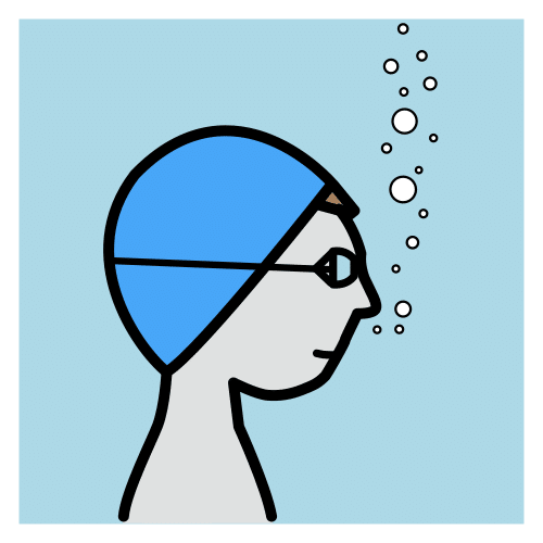 Pictograma de respirar bajo el agua para niños con autismo y TEA