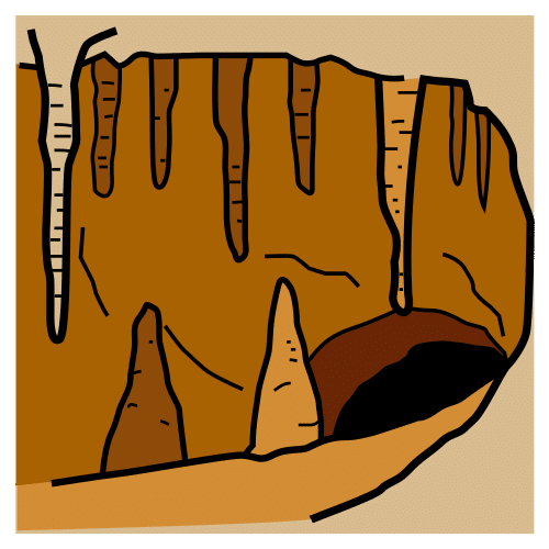 Pictograma de cueva para niños con TEA