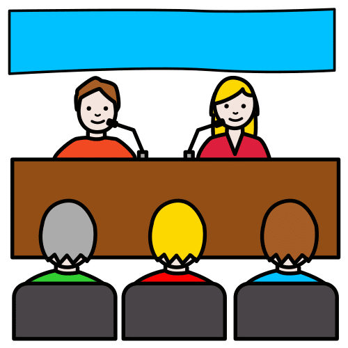 Pictograma de conferencia para niños con autismo y TEA