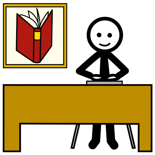Pictograma de bibliotecario para niños con autismo y TEA