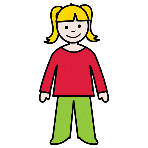 Pictograma de niña para niños con TEA
