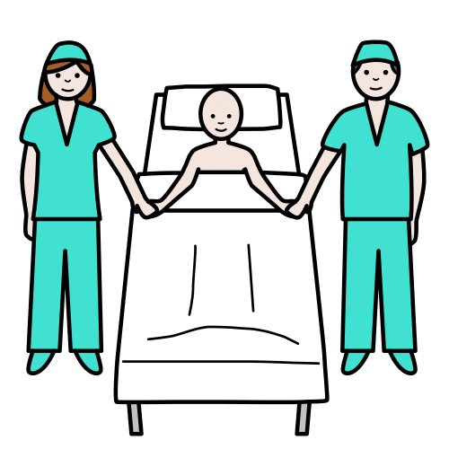 Pictograma de visitar al paciente  para niños con TEA