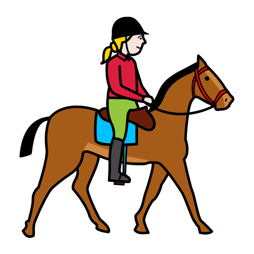 Pictograma de montar a caballo para niños con autismo y TEA