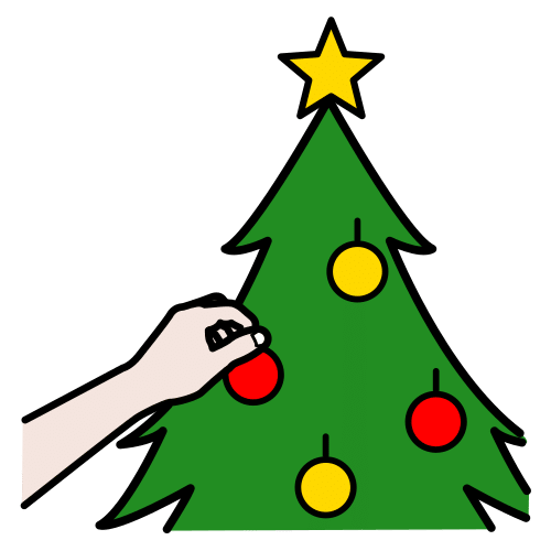 Pictograma de decorar el árbol para niños con autismo y TEA