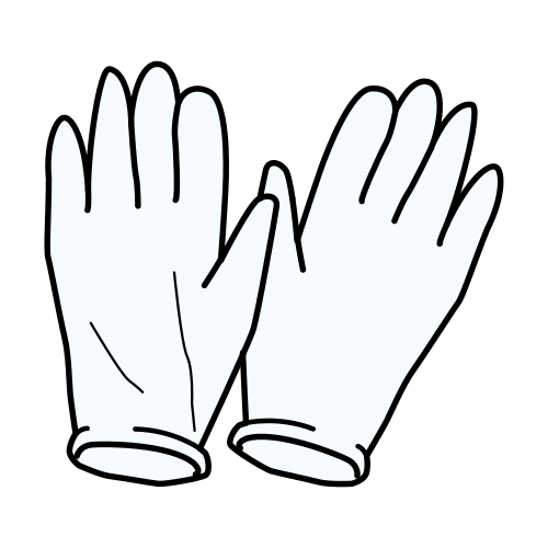 Pictograma de guantes de cirujano para niños con autismo y TEA
