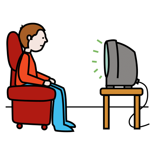 Pictograma de ver la televisión para niños con TEA