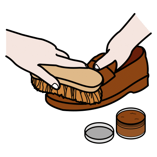 Pictograma de limpiar los zapatos para niños con TEA