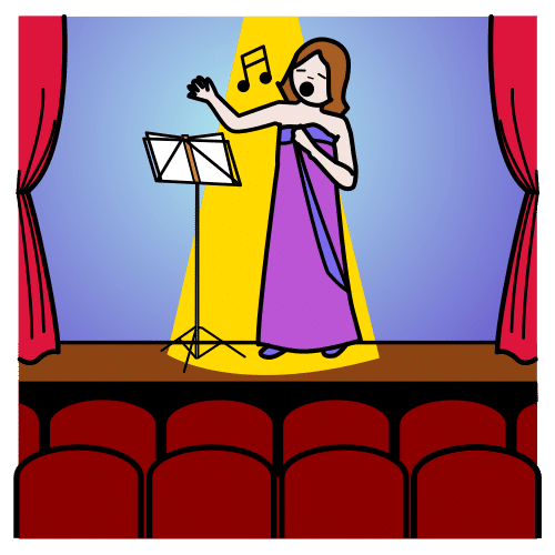 Pictograma de ópera para niños con autismo y TEA