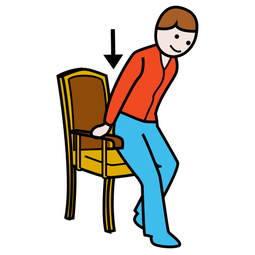 Pictograma de sentar en la silla para niños con TEA