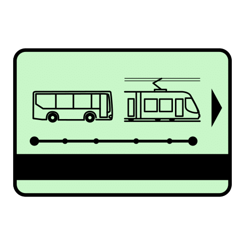 Pictograma de tarjeta de transporte para niños con TEA