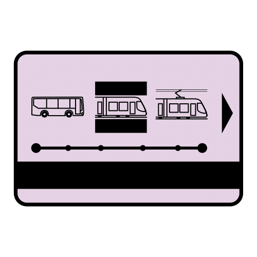 Pictograma de tarjeta de transporte para niños con TEA
