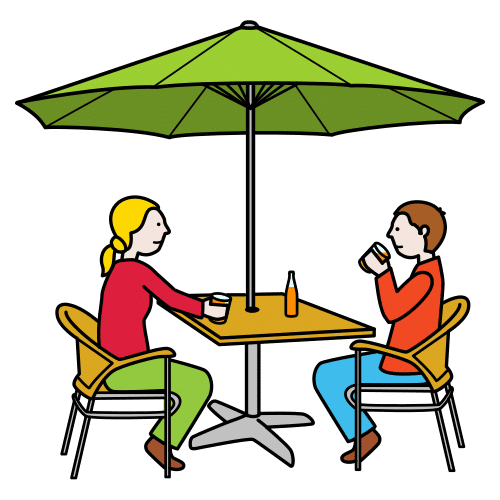 Pictograma de terraza para niños con TEA