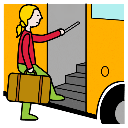 Pictograma de viajera para niños con TEA
