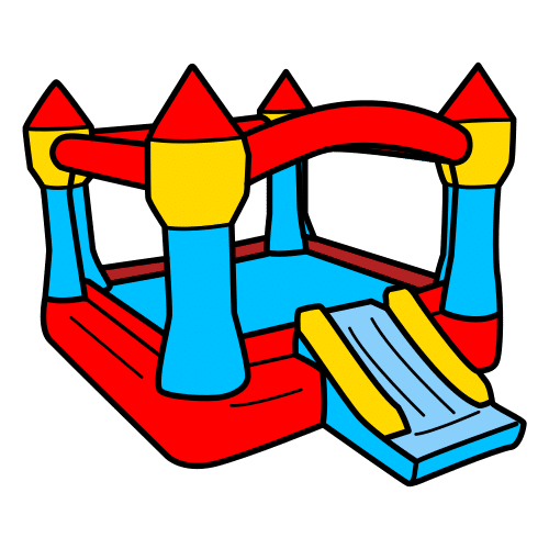 Pictograma de castillo hinchable para niños con autismo y TEA
