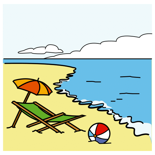 Pictograma de playa para niños con TEA