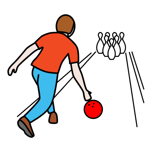 Pictograma de jugar a los bolos para niños con autismo y TEA