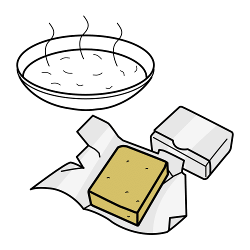 Pictograma de pastilla de caldo para niños con autismo y TEA