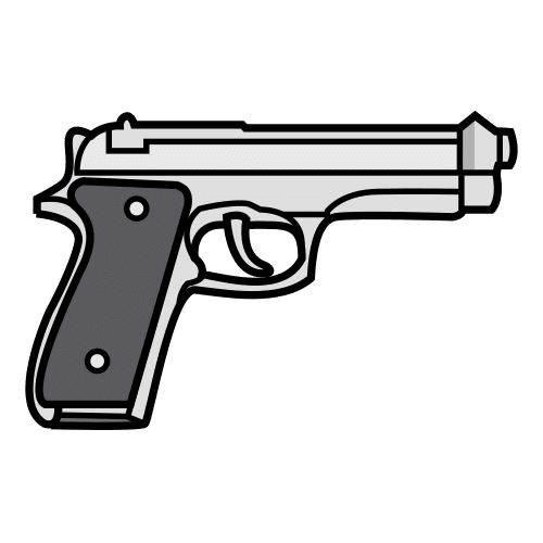 Pictograma de pistola para niños con TEA
