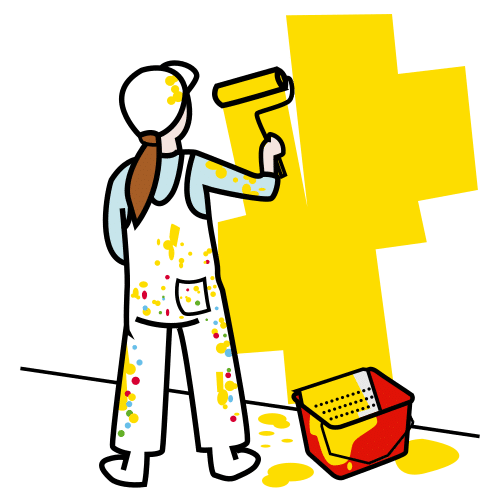 Pictograma de pintar la pared para niños con TEA
