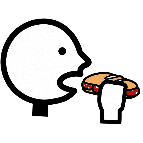 Pictograma de comer un bocadillo para niños con TEA