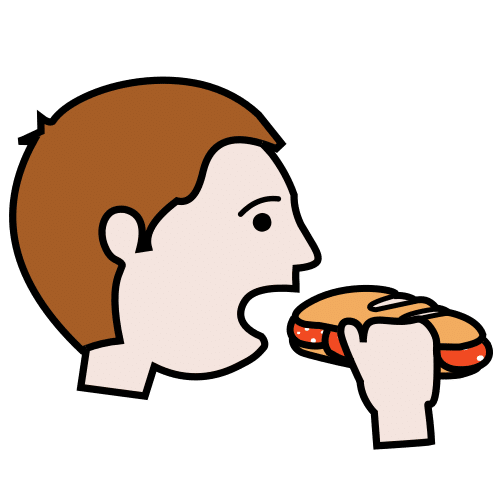 Pictograma de comer un bocadillo para niños con TEA