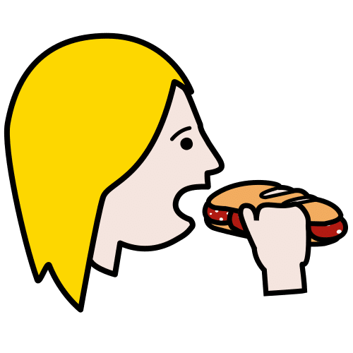 Pictograma de comer un bocadillo para niños con TEA