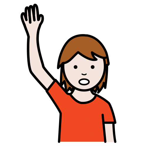 Pictograma de levantar la mano para niños con autismo y TEA