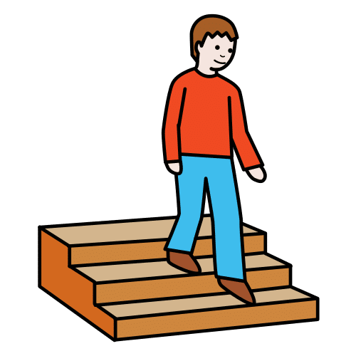 Pictograma de bajar las escaleras para niños con autismo y TEA