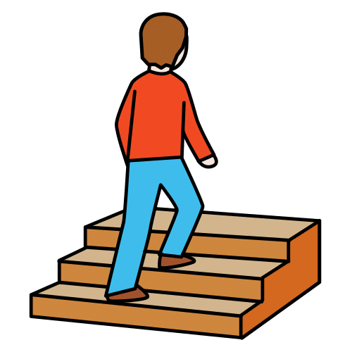 Pictograma de subir las escaleras para niños con autismo y TEA