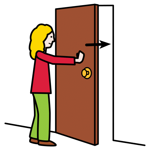 Pictograma de cerrar la puerta para niños con autismo y TEA
