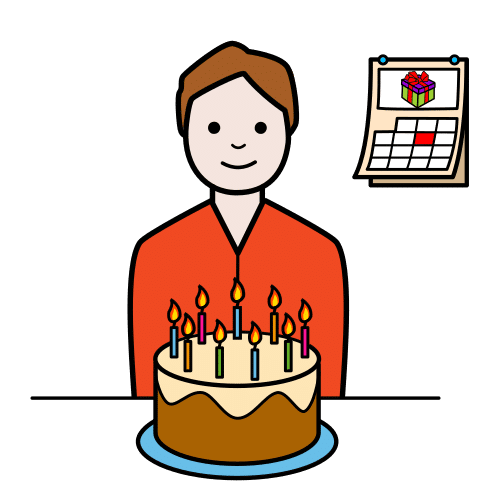 Pictograma de cumpleaños para niños con autismo y TEA