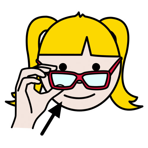 Pictograma de ponerse las gafas para niños con TEA