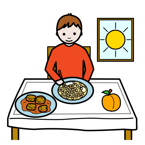 Pictograma de comida para niños con TEA