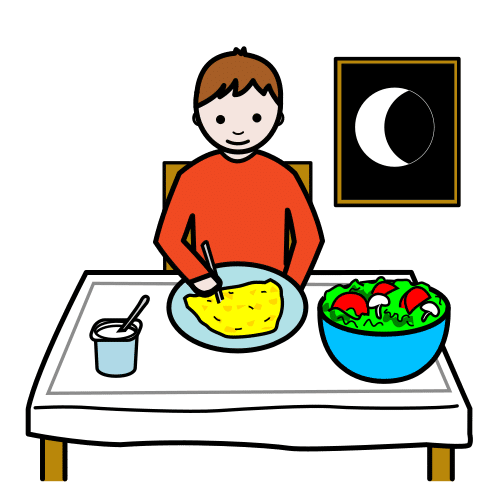 Pictograma de cenar para niños con autismo y TEA
