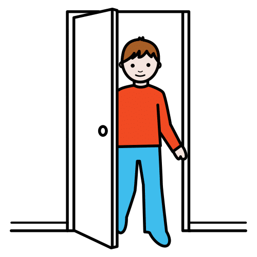 Pictograma de entrar para niños con autismo y TEA