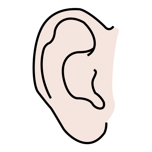 Pictograma de oreja para niños con TEA