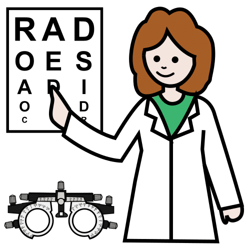Pictograma de optometrista para niños con autismo y TEA