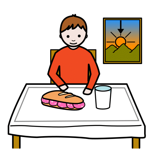 Pictograma de merendar para niños con autismo y TEA