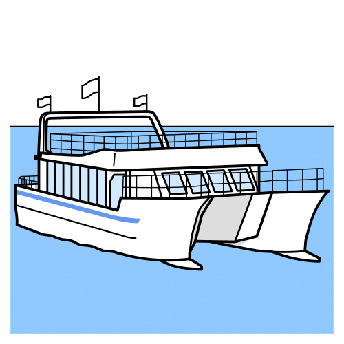 Pictograma de catamarán para niños con autismo y TEA