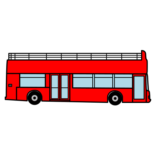 Pictograma de bus turístico para niños con TEA
