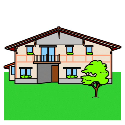 Pictograma de casa rural para niños con autismo y TEA