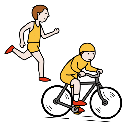 Pictograma de duatlón para niños con autismo y TEA