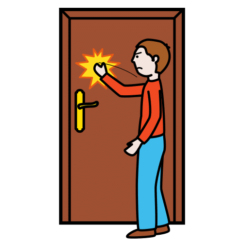 Pictograma de golpear la puerta para niños con autismo y TEA