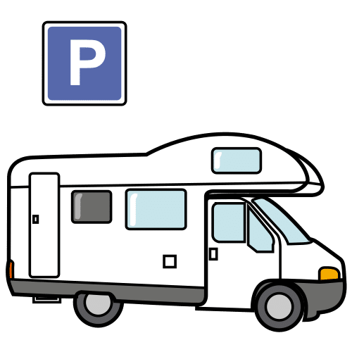 Pictograma de parking de autocaravanas para niños con TEA