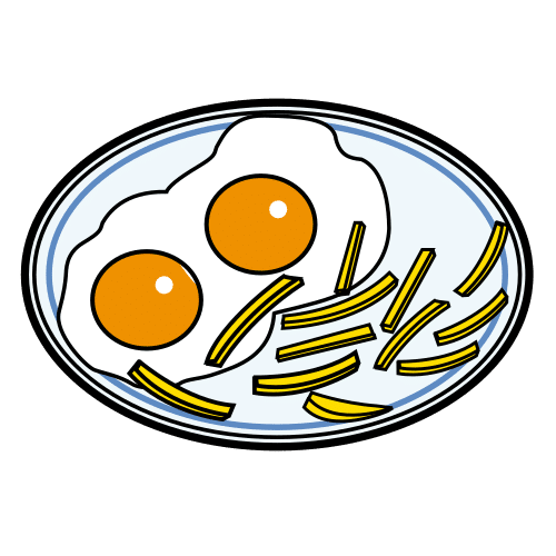 Pictograma de huevos fritos con patatas para niños con autismo y TEA