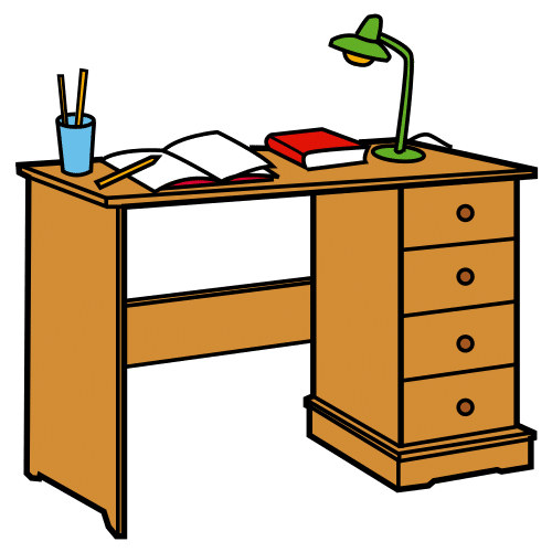Pictograma de mesa de estudio para niños con TEA