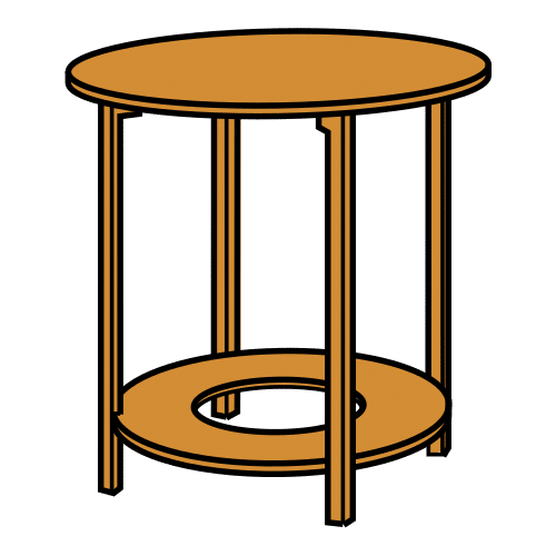 Pictograma de mesa camilla para niños con TEA