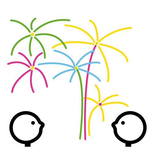 Pictograma de ver los fuegos artificiales para niños con TEA